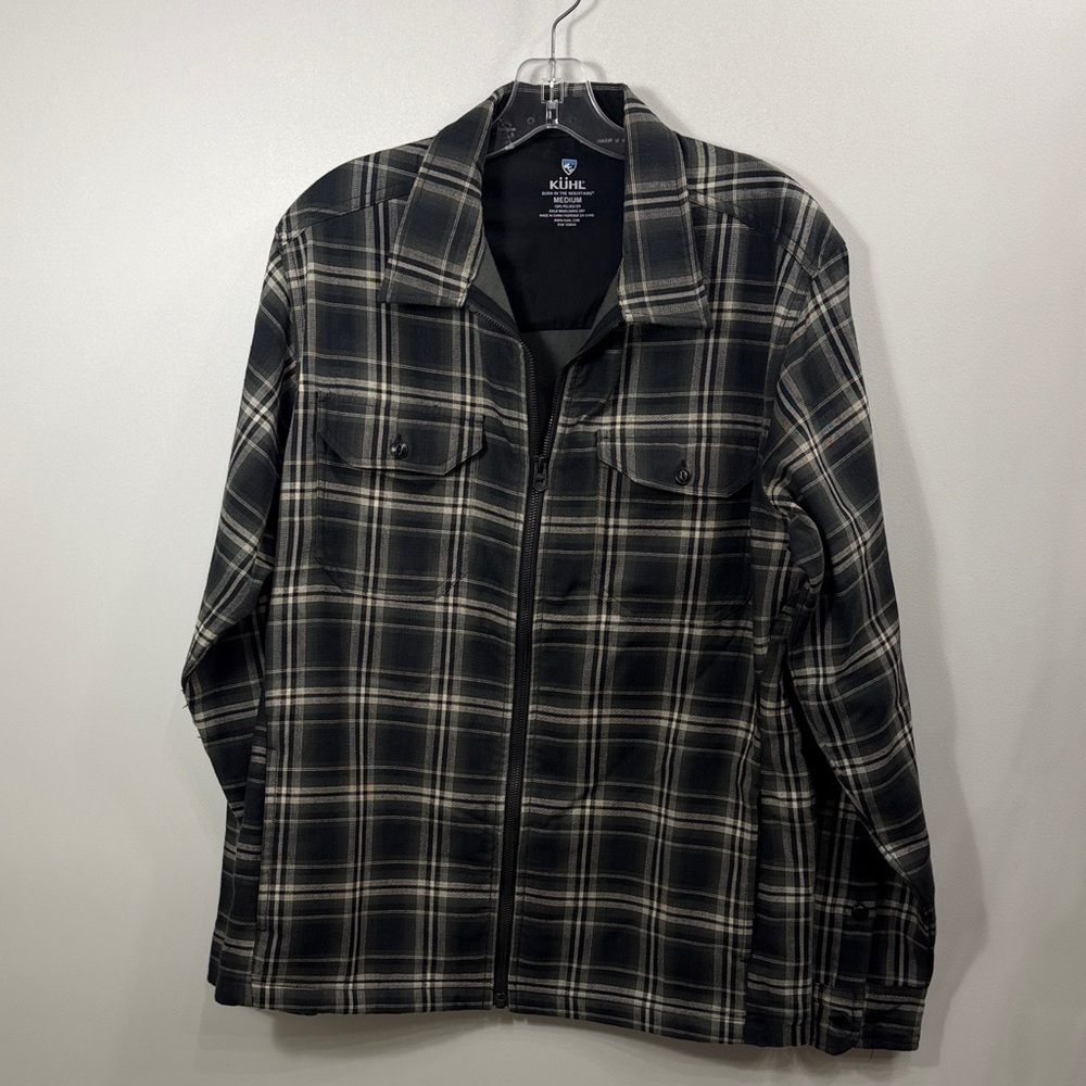 Kuhl Men’s Plaid Full Zip Gray Shirt Jacket size medium